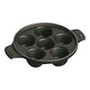 Specialities, 14 cm cast iron Escargot Dish with six holes, black, small 1