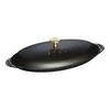 Specialities, 31 cm oval Cast iron Oven dish with lid black, small 1