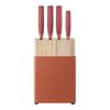 Now S, 6 Piece, Knife block set, orange-red, small 1