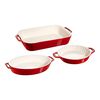 Ceramic - Mixed Baking Dish Sets, 3-pc, Mixed Baking Dish Set, cherry, small 1