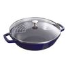 Specialities, 30 cm / 12 inch cast iron Wok with glass lid, dark-blue, small 1