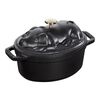 La Cocotte, 1 l cast iron oval Cocotte Pig lid, black, small 1