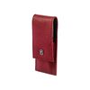 CLASSIC, 3-pcs Leather Snap fastener case red, small 3
