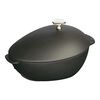 Specialities, 2 l cast iron oval Mussel pot, black, small 1