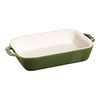 Ceramique, 20 cm x 16 cm rectangular Ceramic Oven dish basil-green, small 1