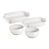 Ceramic, 4-pc, Baking And Bowl Set, White, small 1