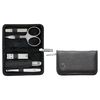 TWINOX, 5-pcs Yak leather Zip fastener case black, small 2