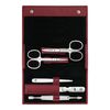 CLASSIC, 5-pcs Leather Snap fastener case red, small 1