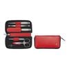 TWINOX, 6-pcs Calf leather Snap fastener case red, small 1