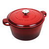 3.7 l cast iron round French oven, red,,large