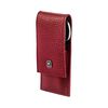 CLASSIC, 3-pcs Leather Snap fastener case red, small 3