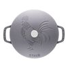 Cast Iron - Specialty Shaped Cocottes, 3.75 qt, Essential French Oven Rooster Lid, graphite grey, small 1