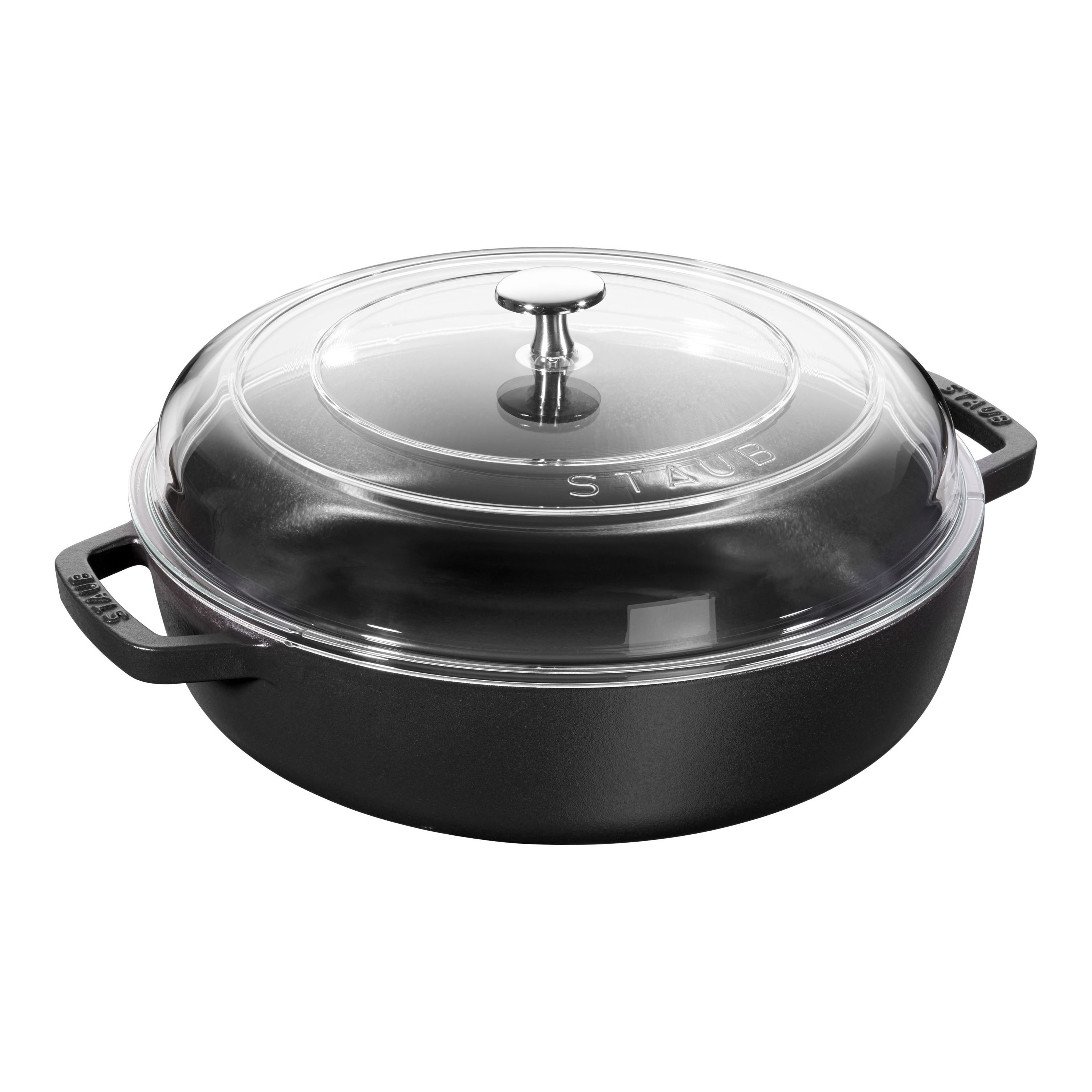 cast iron saute pan with lid