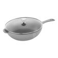 STAUB Cast Iron Pan with Lid 10-inch, 2.9 Quart Serves 2-3, Fry Pan, Cast  Iron Skillet, Wok, Made in France, Dark Blue