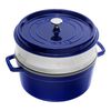 Döküm Tencere Buharlı Pişirici ile | Koyu Mavi | 26 cm | 5,25 l | yuvarlak,,large