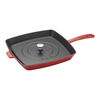 Grill Pans, 30 cm cast iron square American grill, cherry - Visual Imperfections, small 4