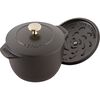 鋳物ホーロー鍋, ラ・ココット de GOHAN 16 cm, ラウンド, ブラック, 鋳鉄, small 4
