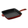 Grill Pans, 30 cm cast iron square American grill, grenadine-red, small 1