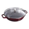 Specialities, 30 cm Cast iron Wok with glass lid grenadine-red, small 1