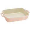Ceramic - Rectangular Baking Dishes/ Gratins, 2-pc, Rectangular Baking Dish Set Macaron, Light Pink, small 3