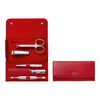 CLASSIC, 5-pcs Calf leather Snap fastener case red, small 1