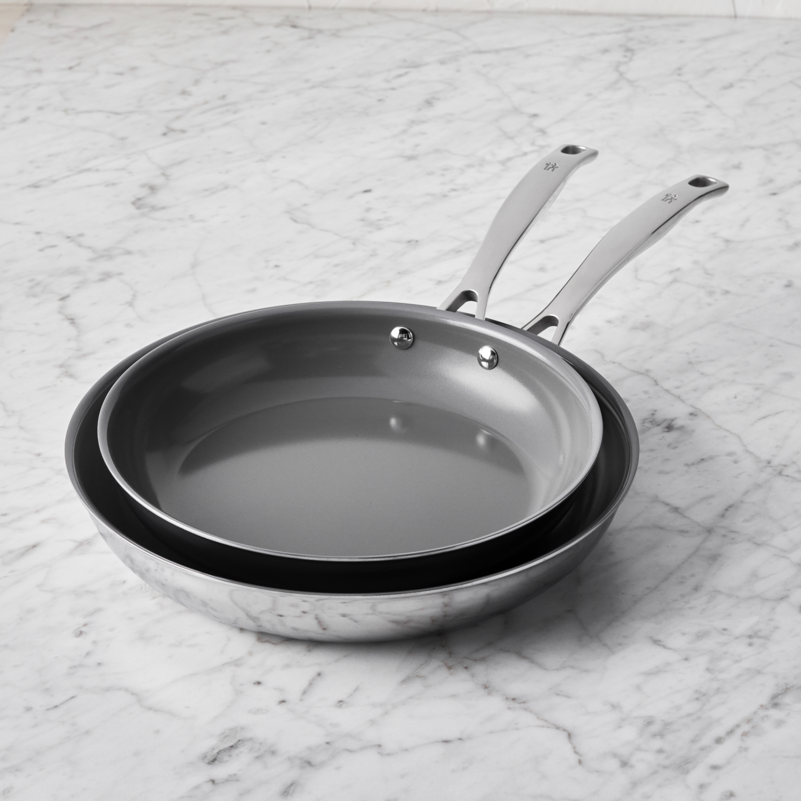 Clad H3 Ceramic 2-pc, Stainless Steel, Ceramic Nonstick Frying Pan