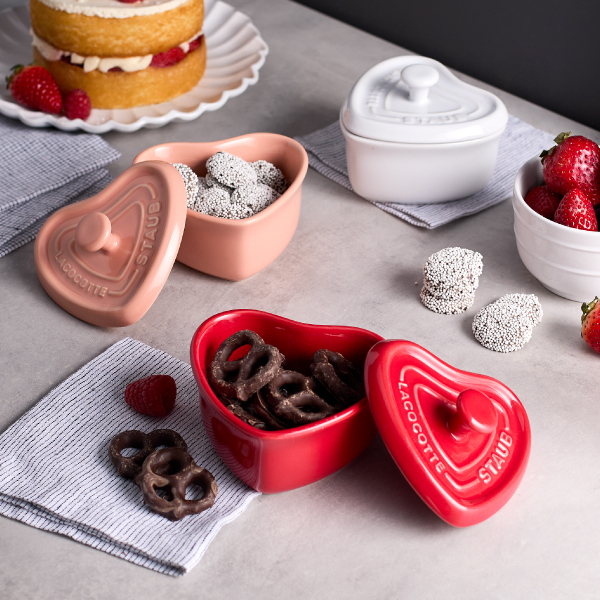 Buy Ceramic 3-pc, Mini Heart Dutch Oven Set, Mixed Colors | STAUB