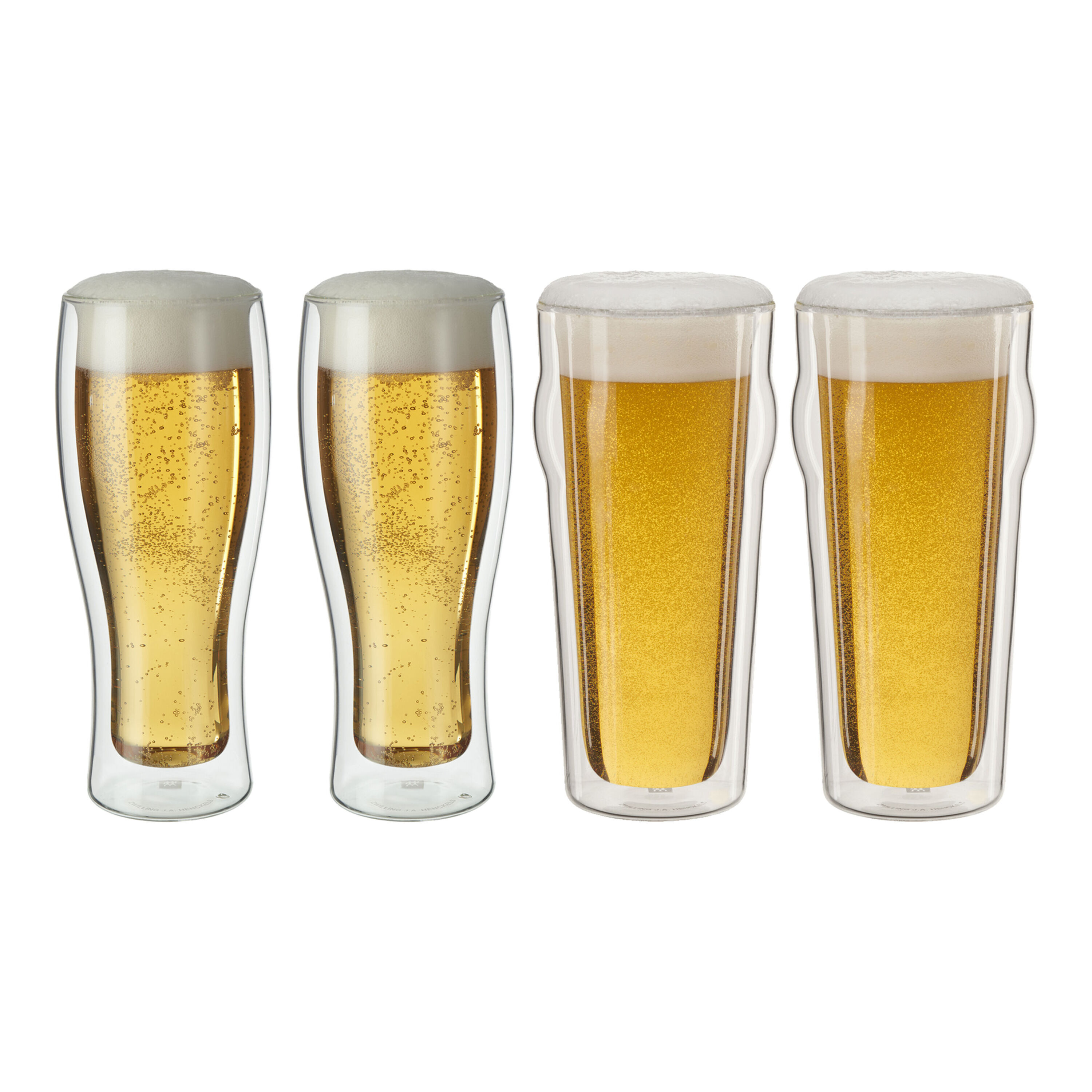 True Double Walled Beer Glasses - Insulated Pint Glasses -  Double Wall Glasses - Beer Mugs Clear 16oz Set of 2: Beer Glasses