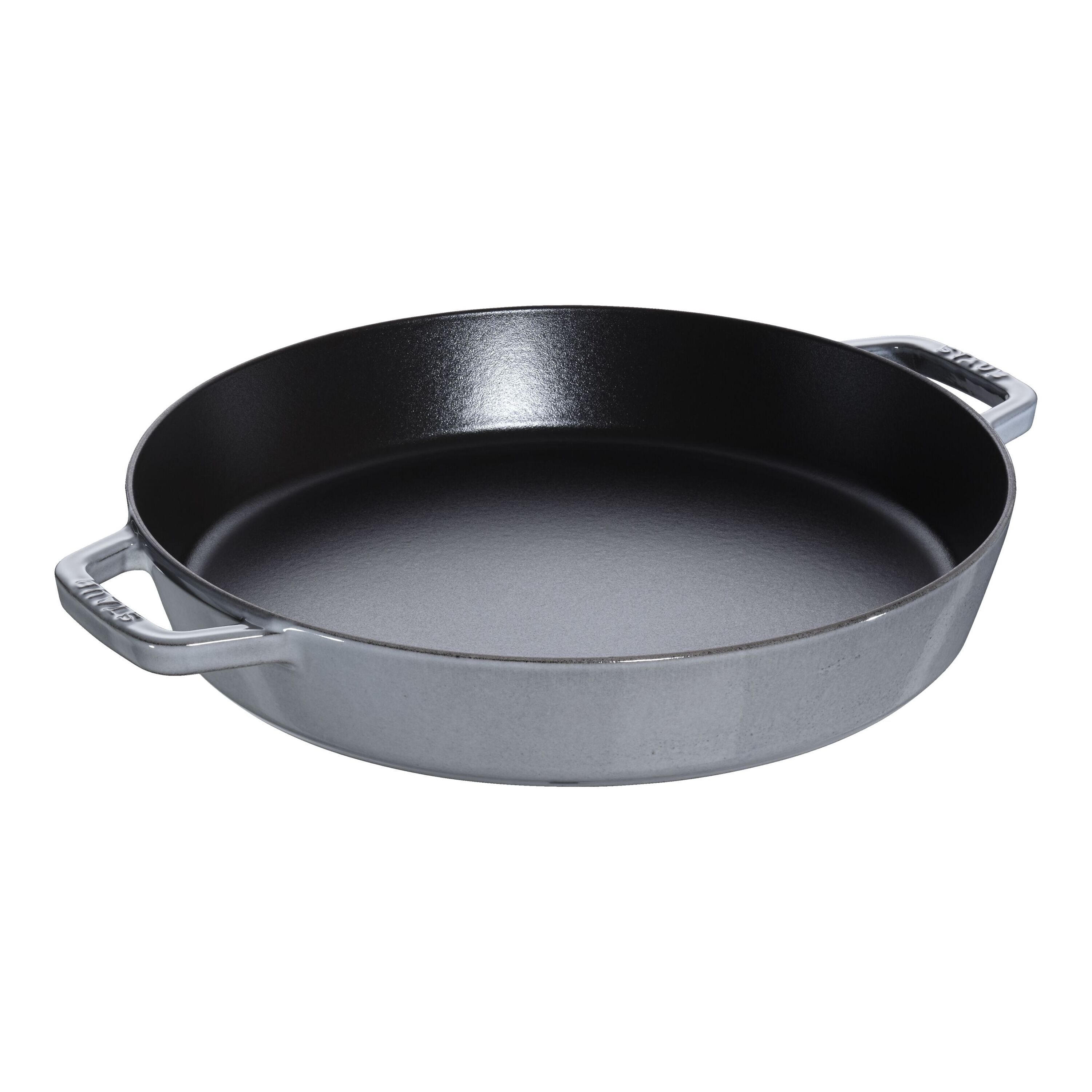 by 13 Inch Nonstick Cast Iron Dual Handle Pan, Ceramic Coated Frying Pan,  Blue Baking tray