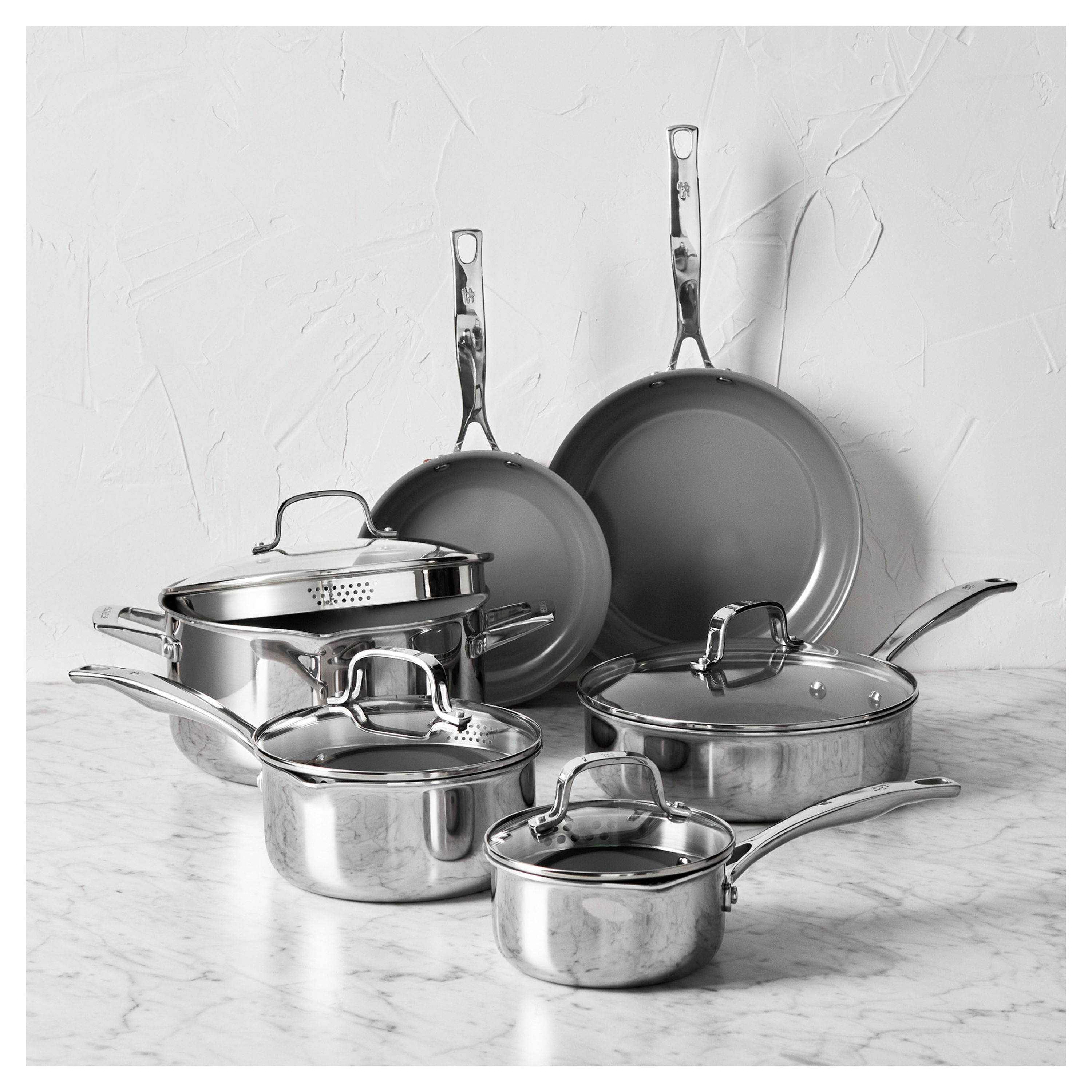 Belgique Stackable 10-Pc. Stainless Steel Cookware Set