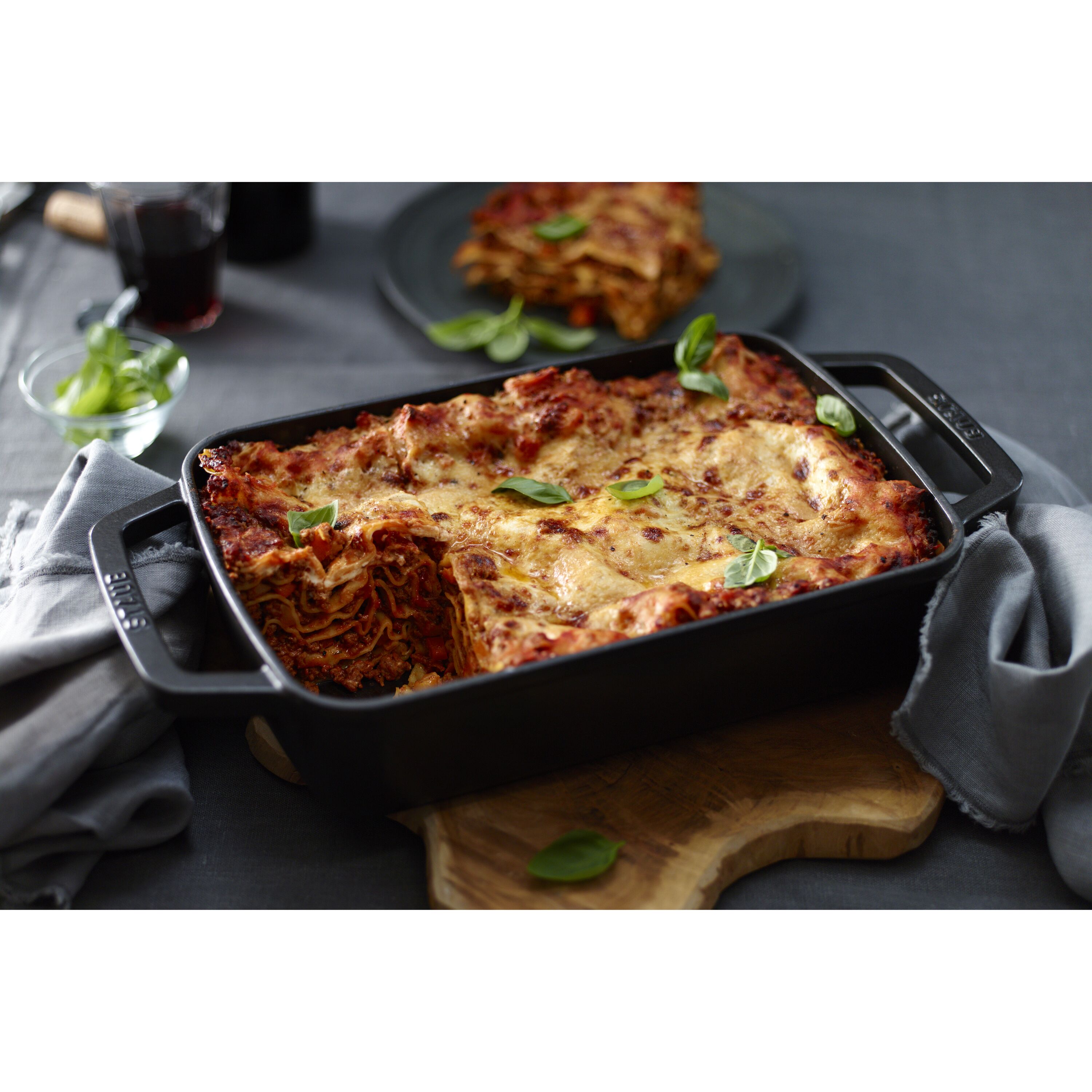 Staub Cast Iron - Baking Dishes & Roasters 12-x 7.87 inch, rectangular,  Roasting Pan, graphite grey