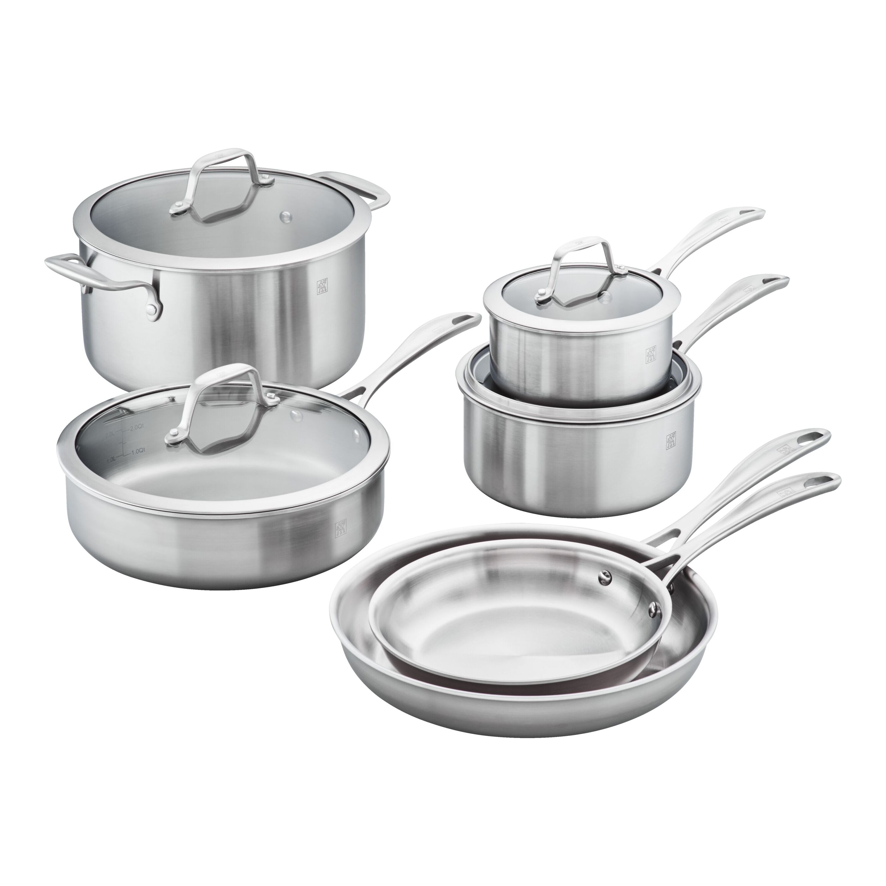 Zwilling Aurora Frying Pan Set - 5-ply Stainless Steel Skillets – Cutlery  and More