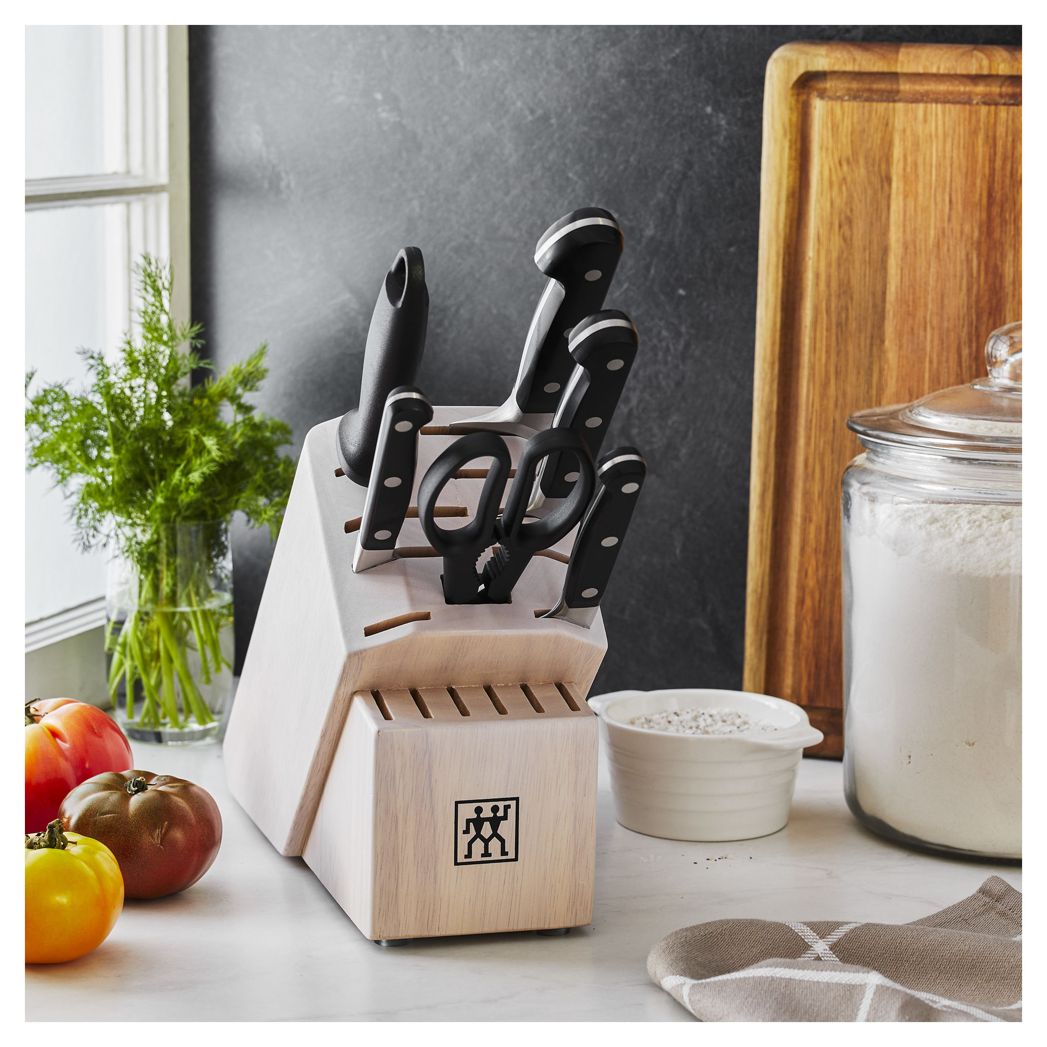 BergHOFF Spirit Stainless Steel 7pc Knife Block Set - White - 7 Piece