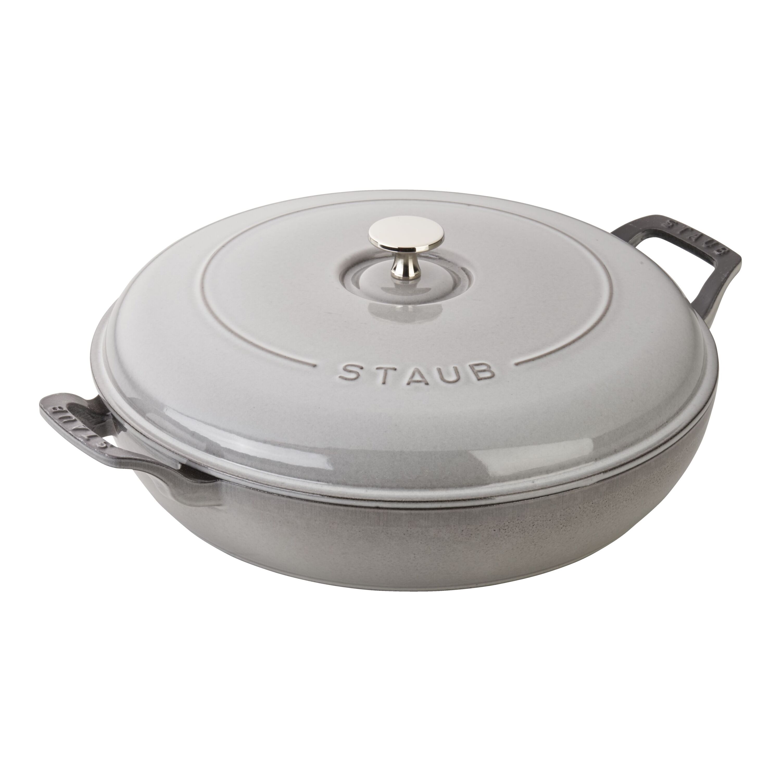 Stackable Dutch Oven, Braiser, and Grill Pan with Lid - Black, Staub