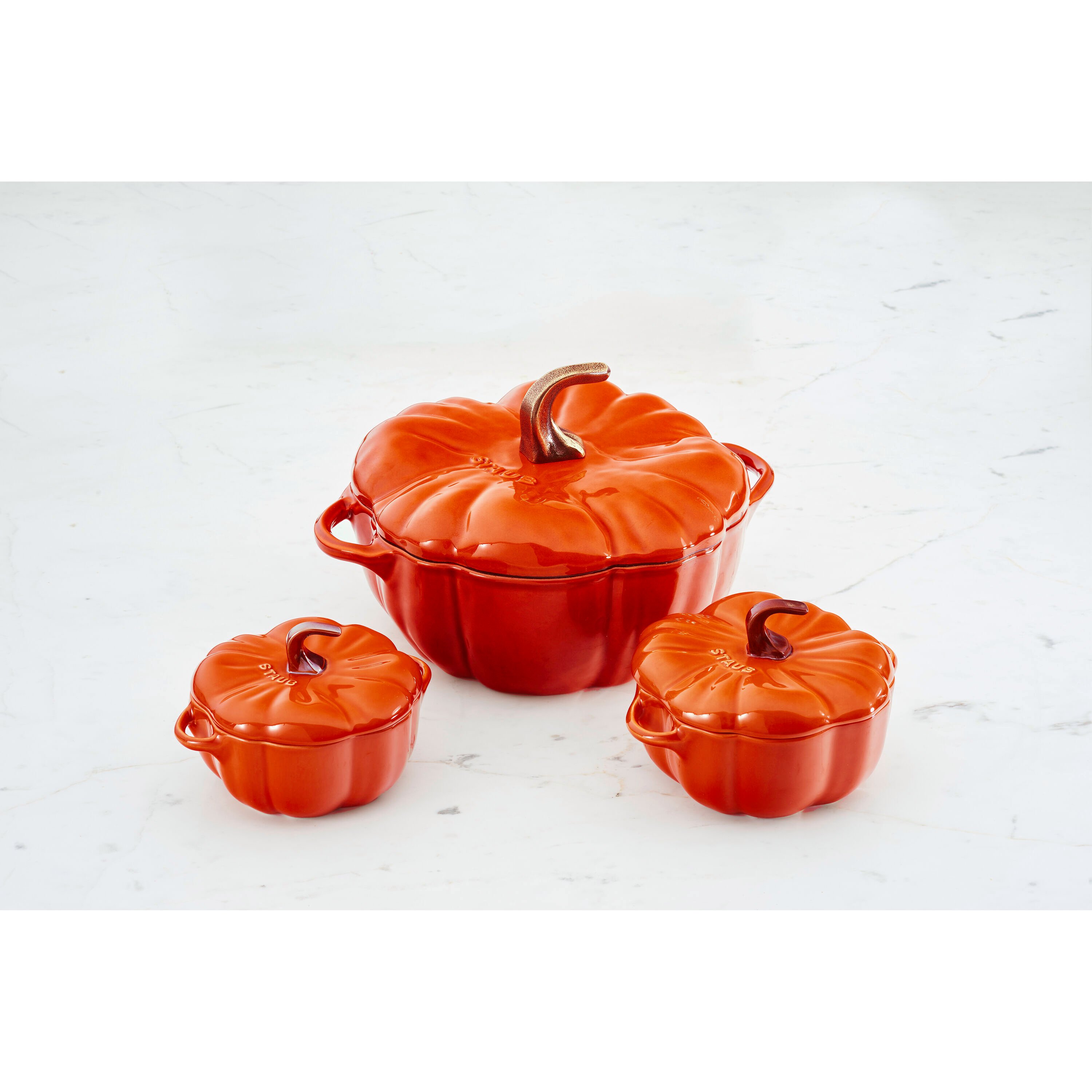 Enamel Cast Iron Pot Pumpkin Cocotte Dutch Oven 3.5 Quart Burnt Orange  Casserole Pot with Lid