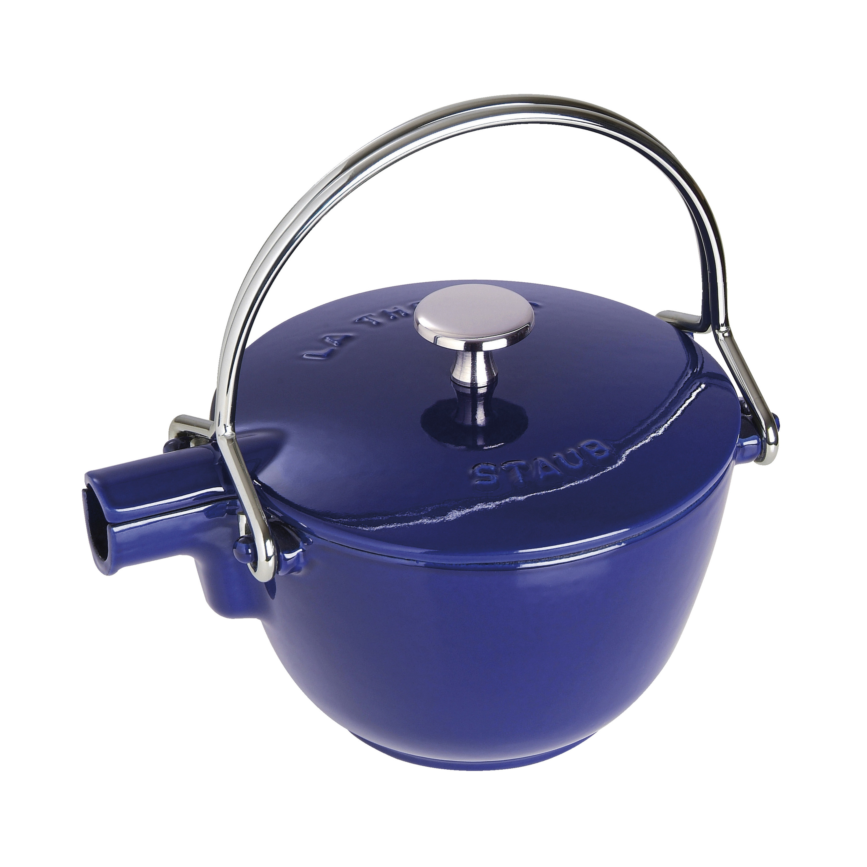 Staub Cast Iron - Tea Kettles 42.5 oz, Round, Tea Kettle, Dark Blue