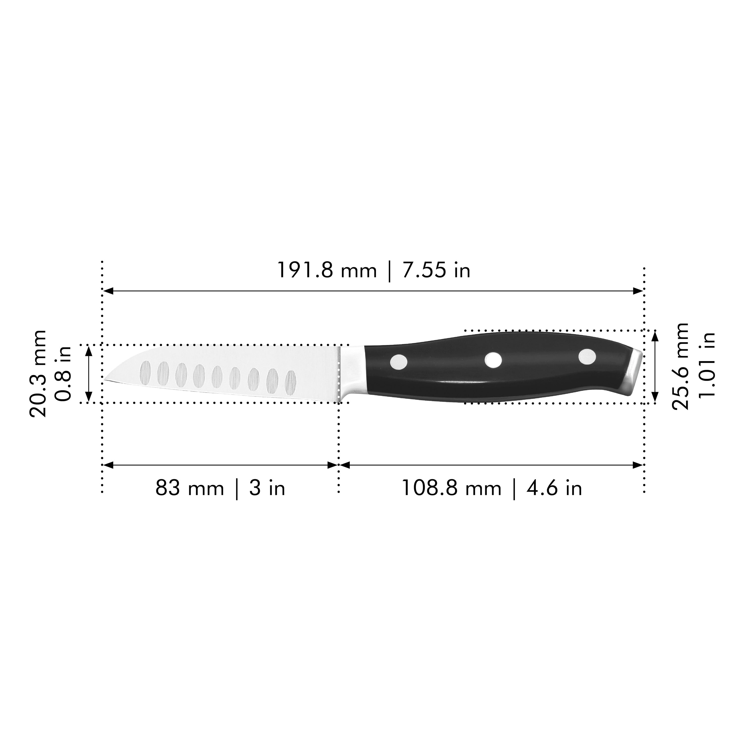 Forged Knives Curved Paring Knife 3 inch