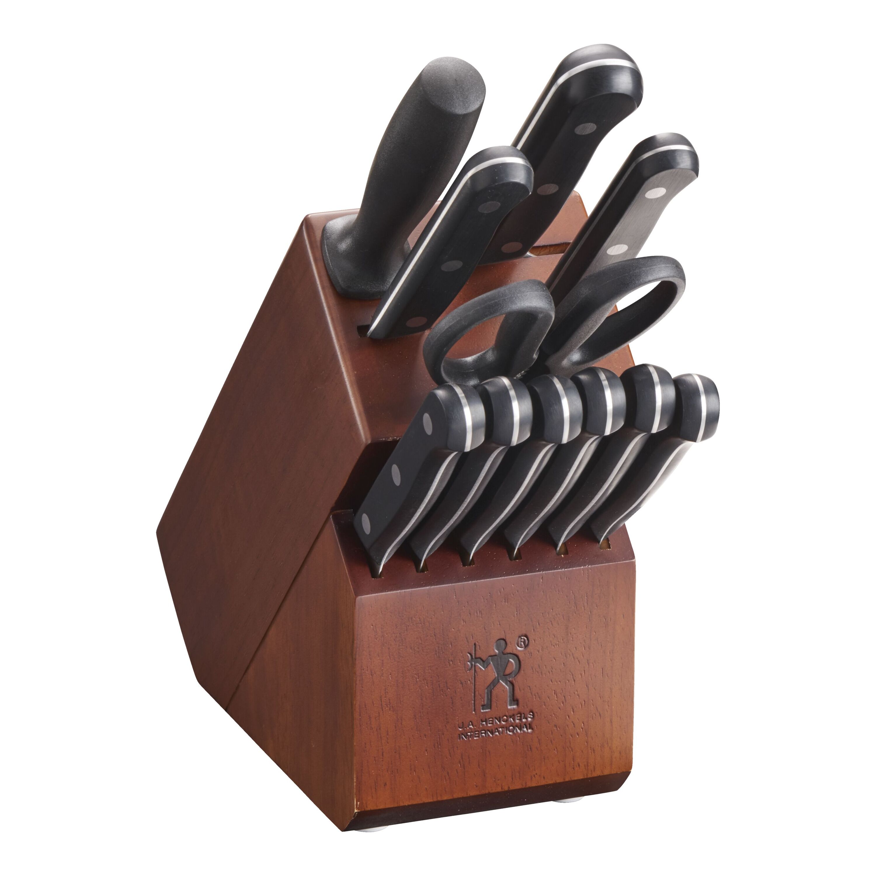 Basic Essentials 12-Piece ABS Triple-Riveted Knife Block Set in Black