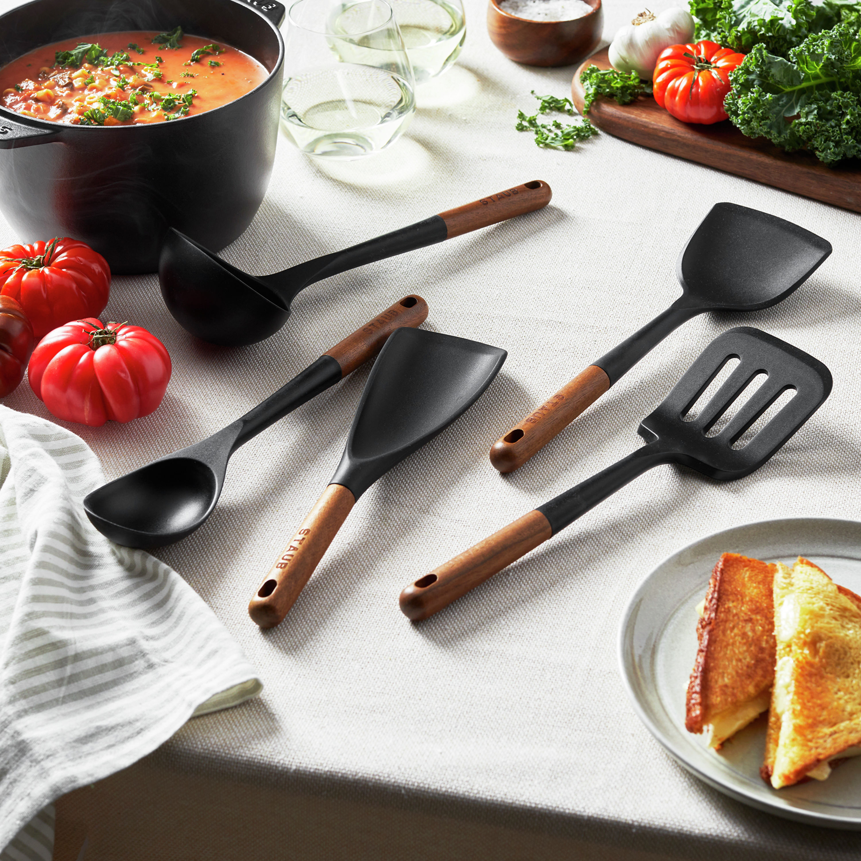 Staub Silicone with Wood Handle 3 Piece Cooking Utensil Set & Reviews