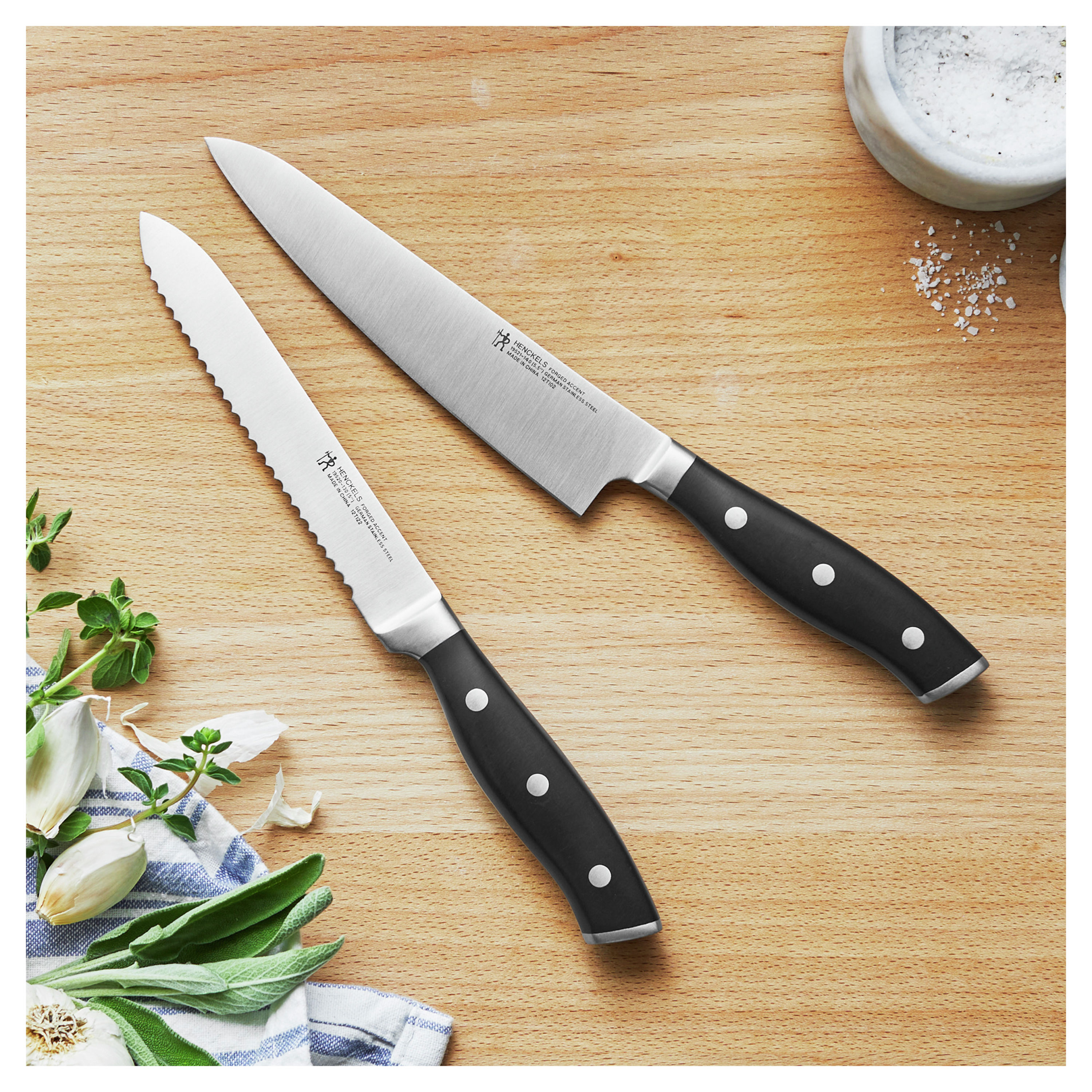 Henckels Forged Accent 2-Pc Carving Set - White Handle