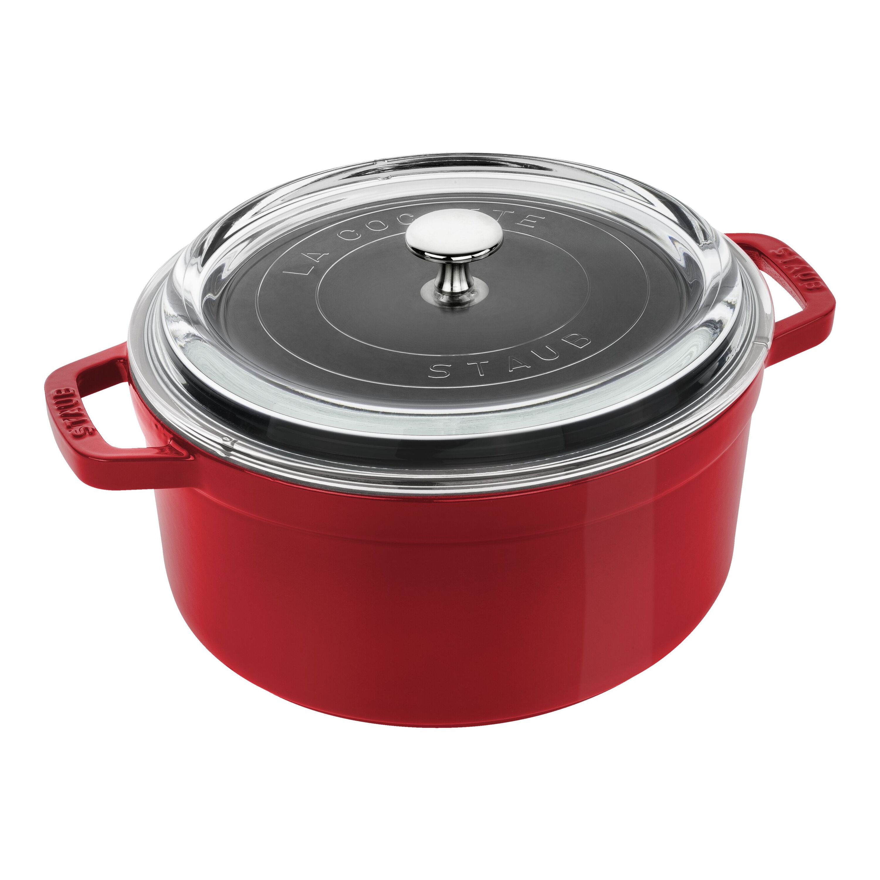 Staub Cast Iron 4-qt Round Cocotte with Glass Lid - Graphite Grey