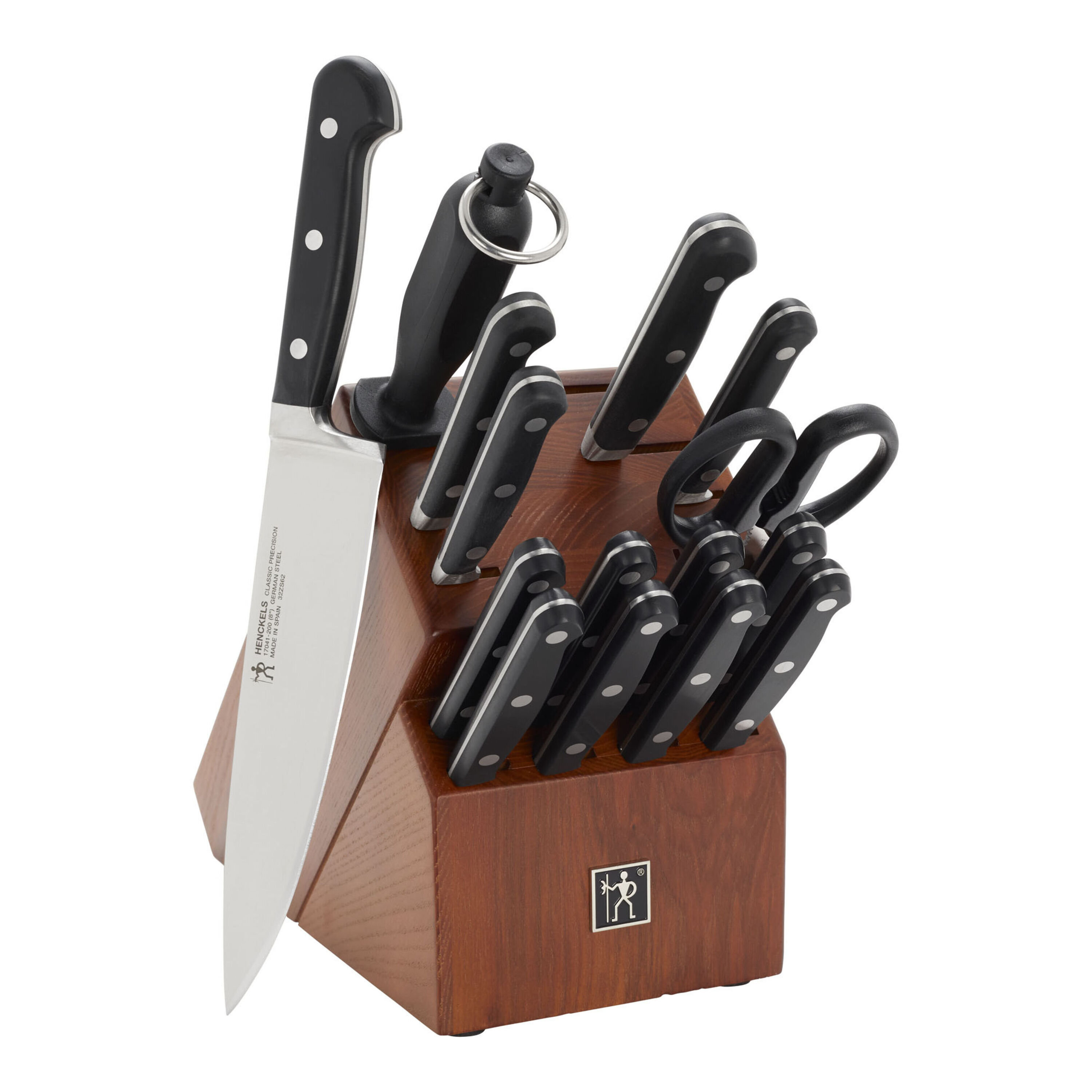 Kitchen Knife Set, 15 Piece Knife Sets with Block, Chef Knives with  Non-Slip Ger