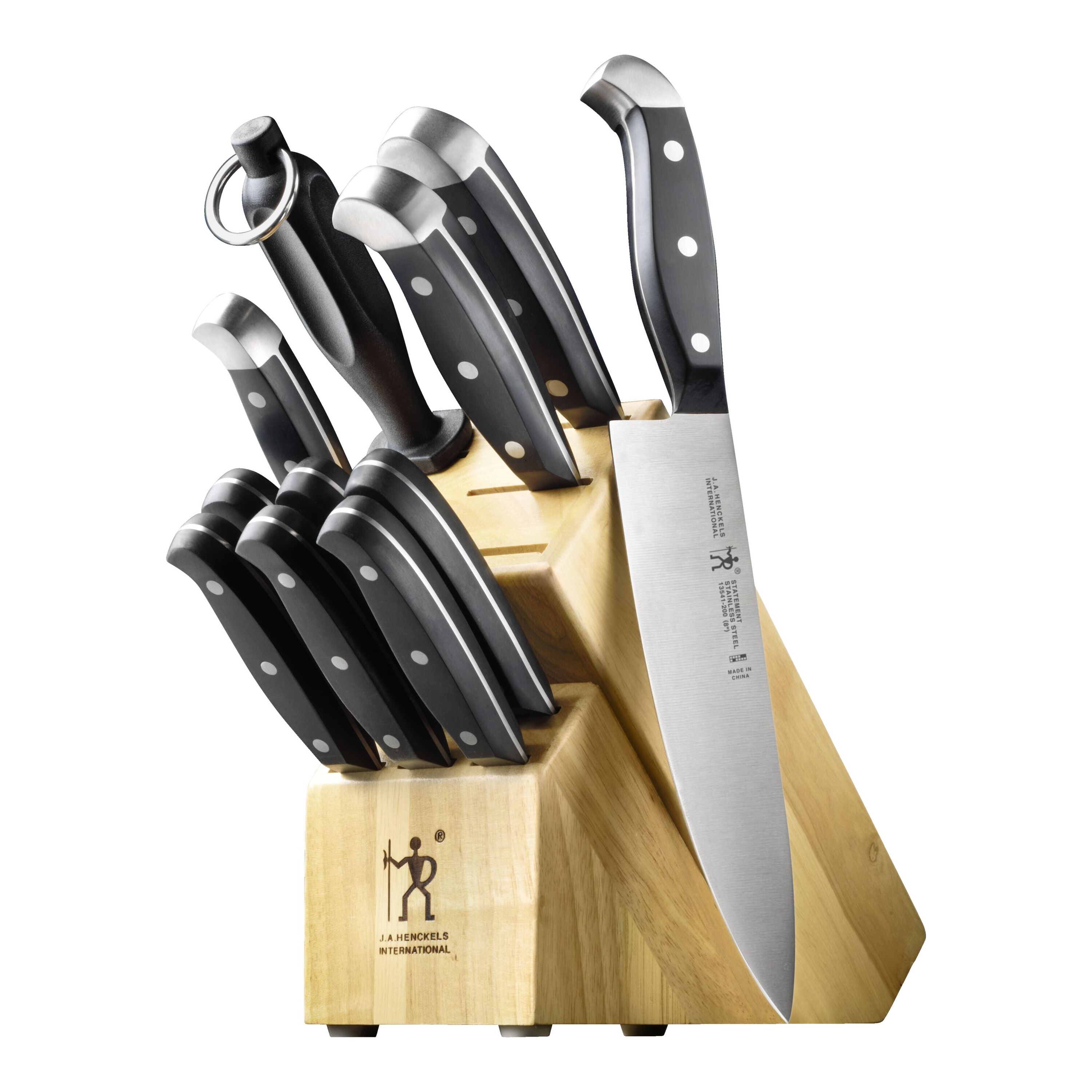 11 Piece Cutlery knife set in Chef Bag, Black ABS