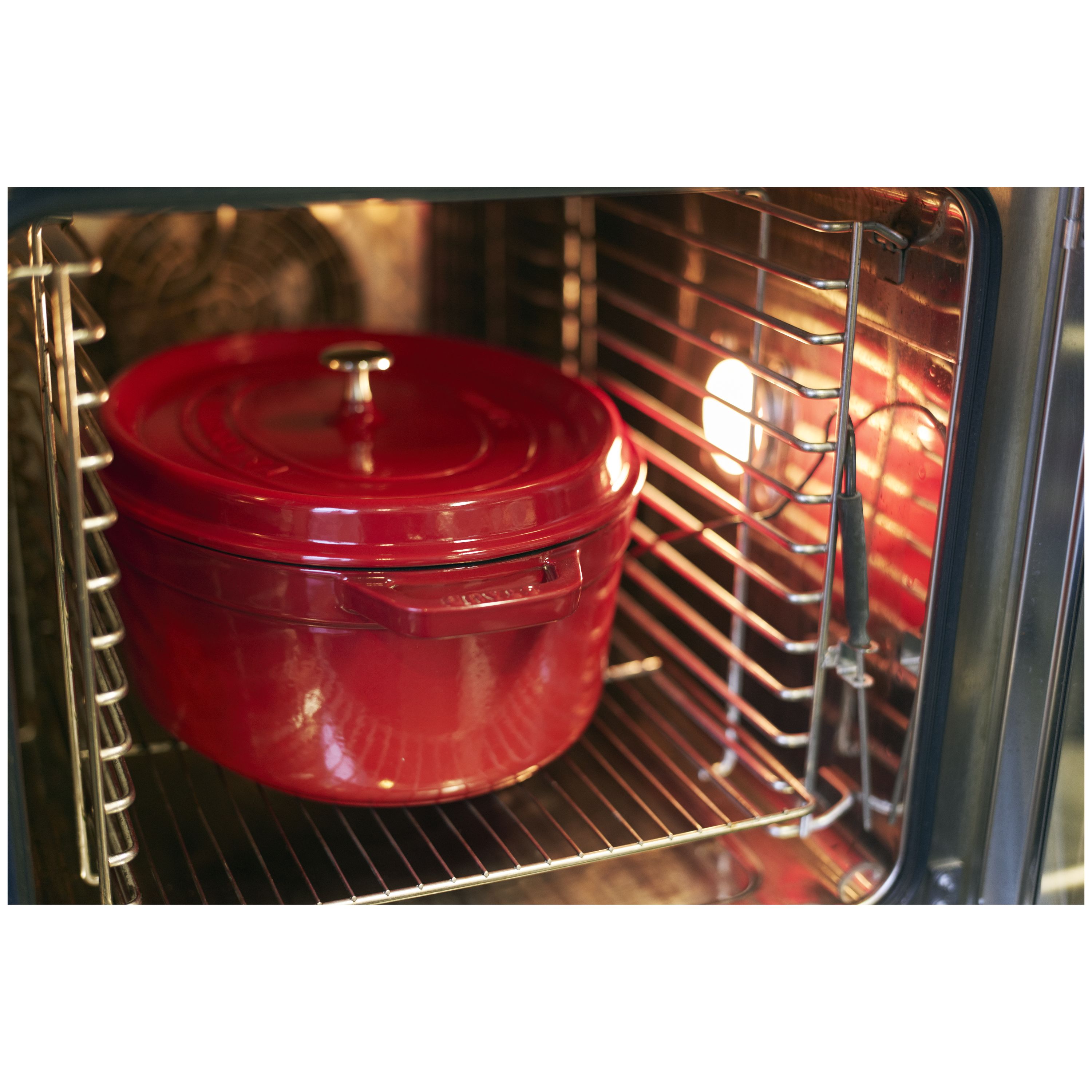  Staub Cast Iron Roaster/Cocotte, Oval 37 cm, 8 L, Cherry Red:  Dutch Ovens: Home & Kitchen