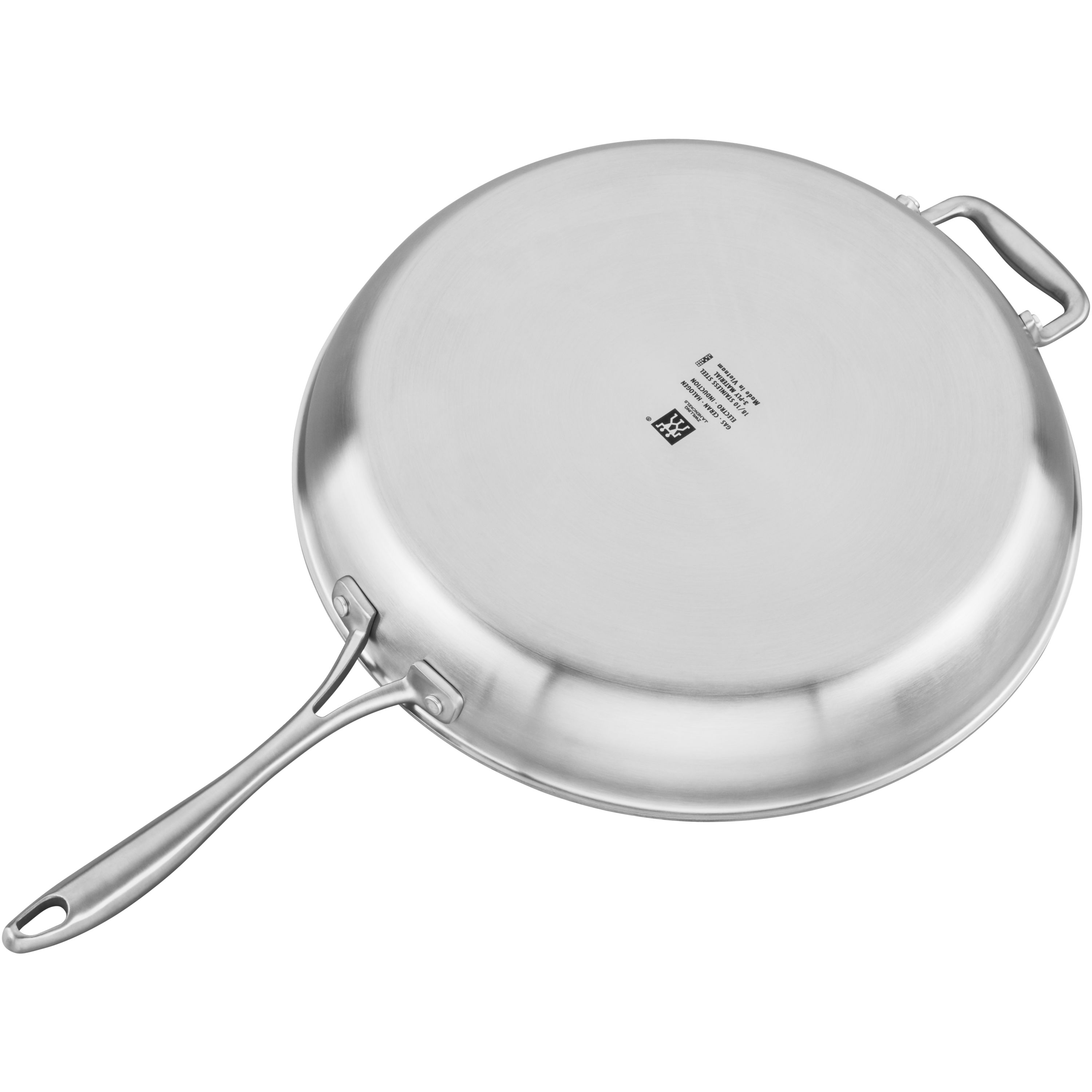 360 Cookware 8.5 inch Fry Pan with Short Handles, Stainless Steel, Oven Safe, Ergonomic Handles