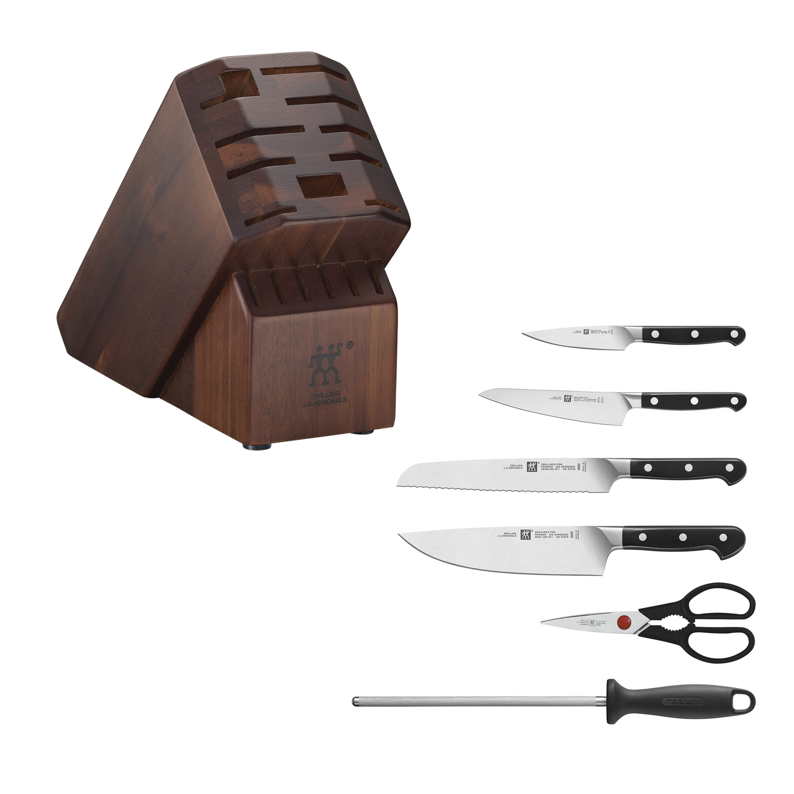 Zwilling Pro 7-piece Knife Block Set with Bonus Sharpener