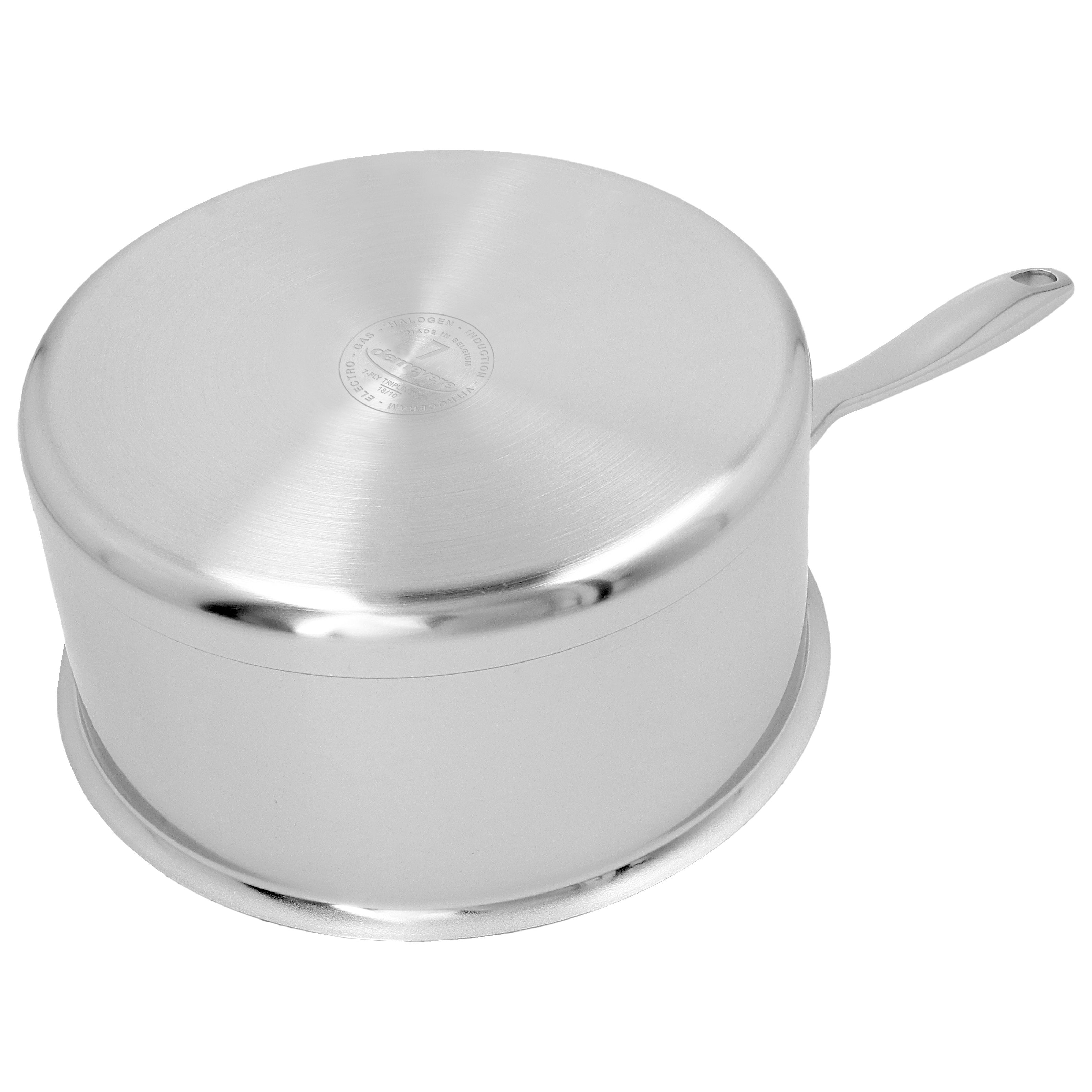 Demeyere Silver7 Stainless Steel Stockpot with Lid, 8 qt., Silver