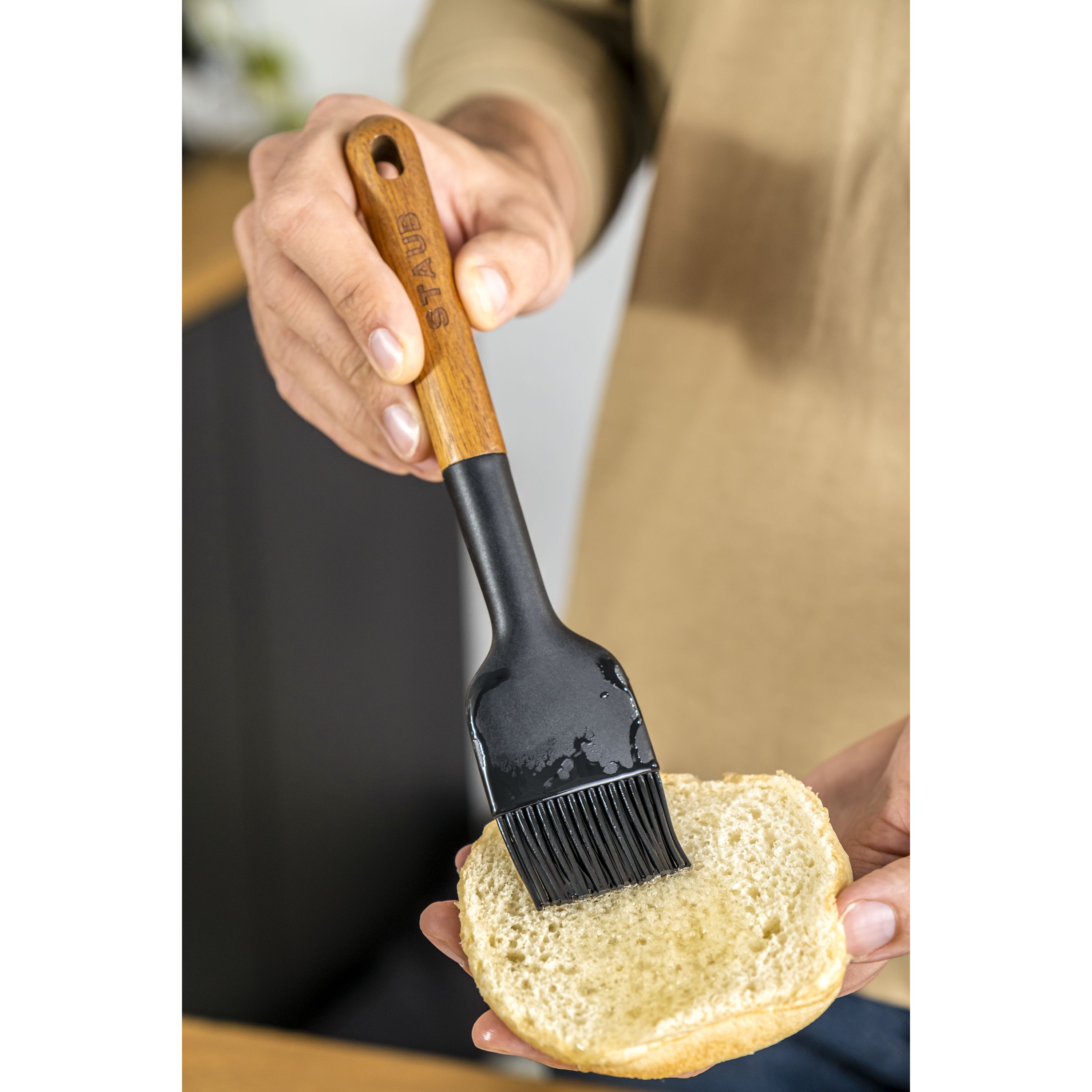 Silicone BBQ Brush Wooden Handle Pastry Brush Basting Brush