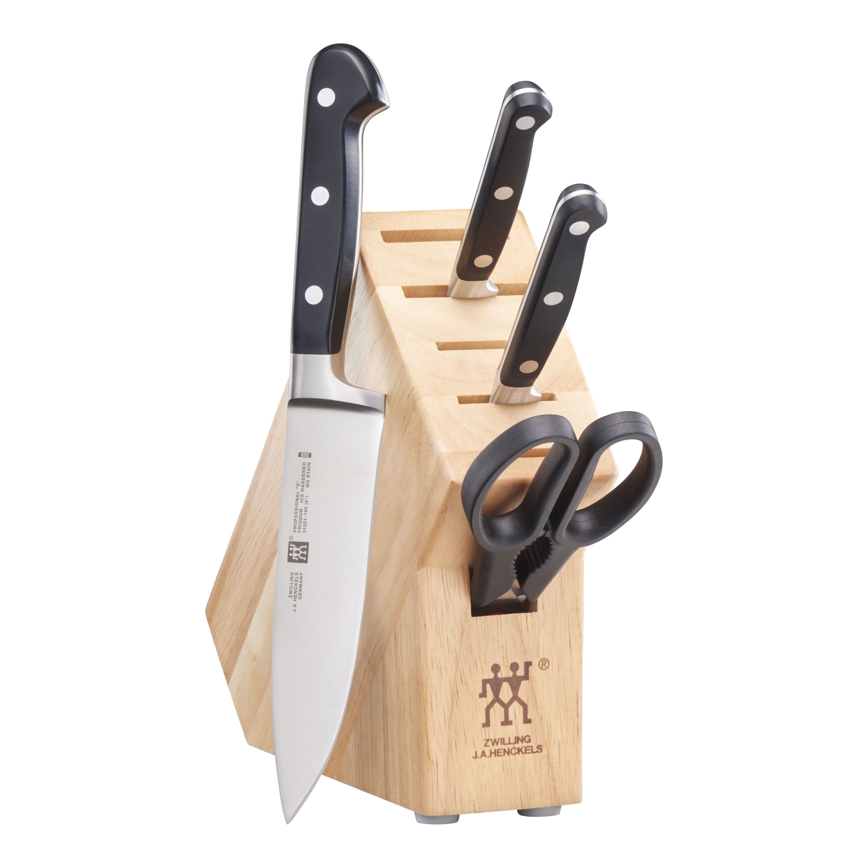 ZWILLING Four Star 5-pc Compact Self-Sharpening Knife Block Set