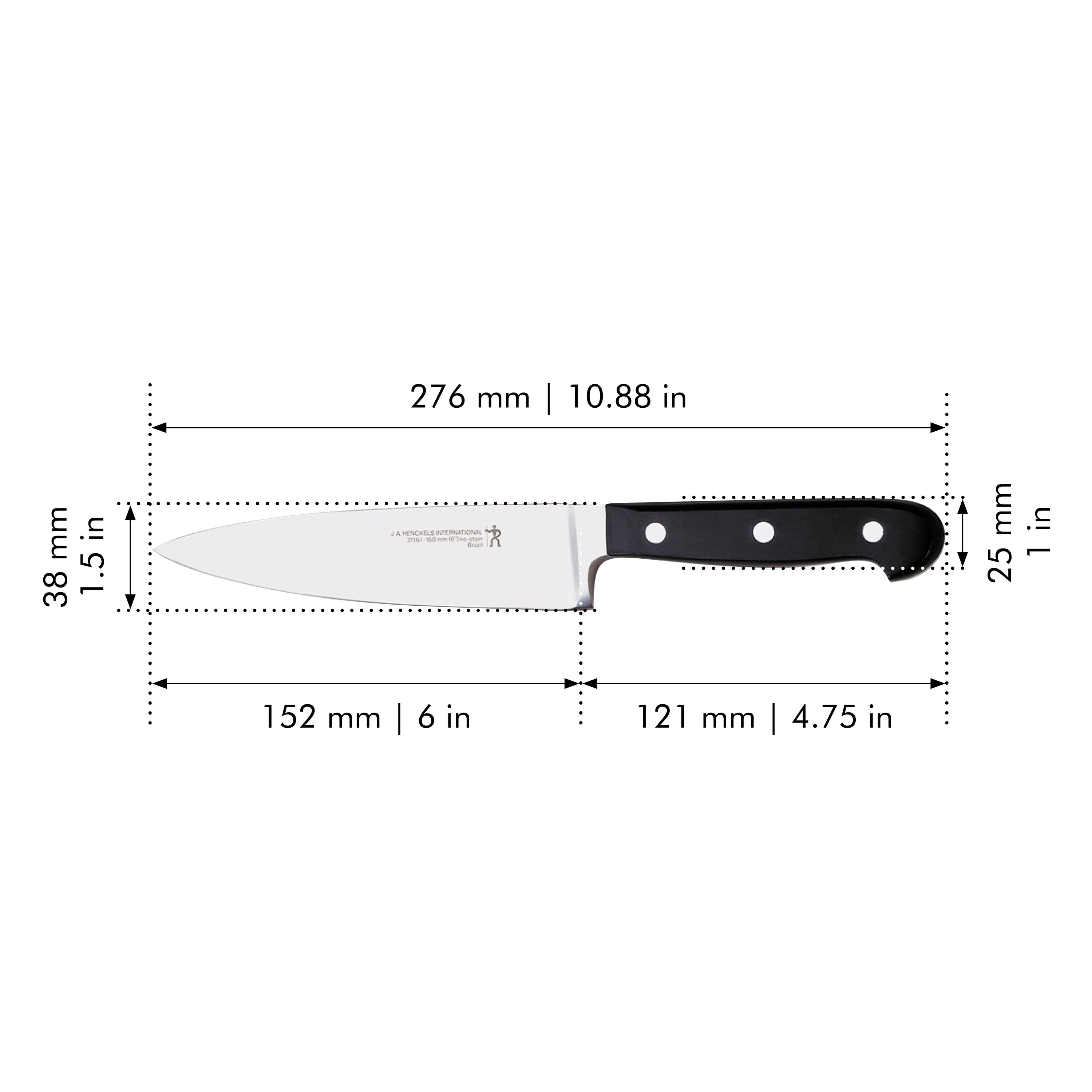 Small Chef Knife 6.00 Fixed Blade - Kitchen Cutlery
